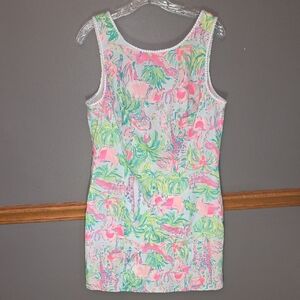 Lilly Pulitzer Pink and Green Tropical Dress